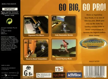 Tony Hawk's Skateboarding (Europe) box cover back